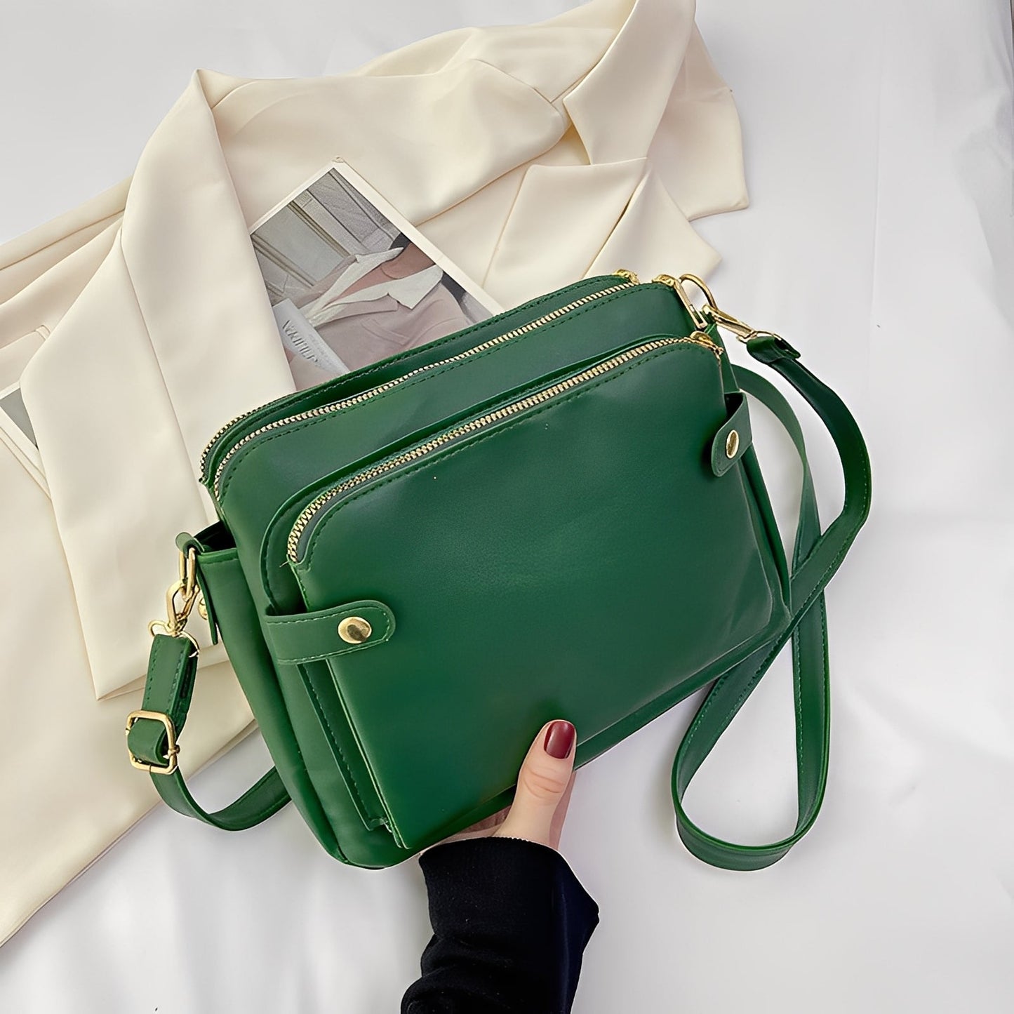 Michaela - Klasická kožená kabelka pro ženy