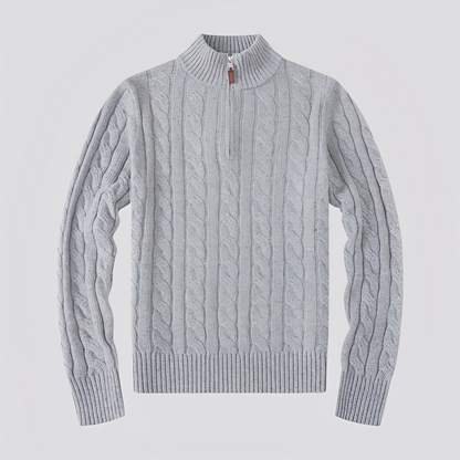 Jasper - Pánský elegantní svetr s polovičním zipem