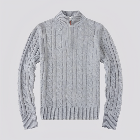 Jasper - Pánský elegantní svetr s polovičním zipem