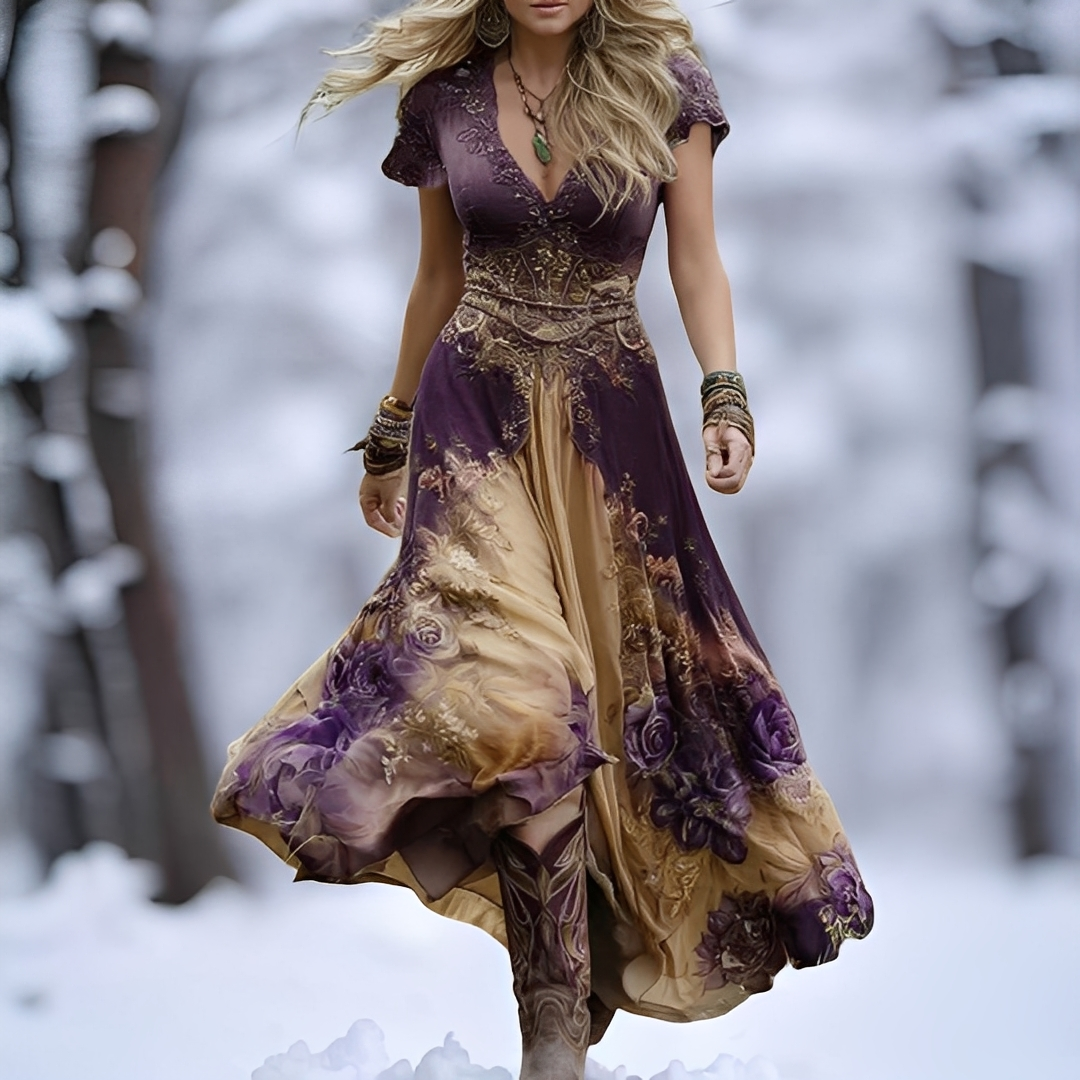 Almaris – Elegantní dlouhé květinové šaty pro ženy