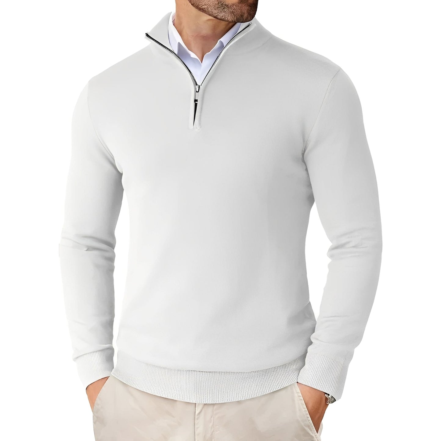 Frank - Stylový a lehký pánský svetr se zipem