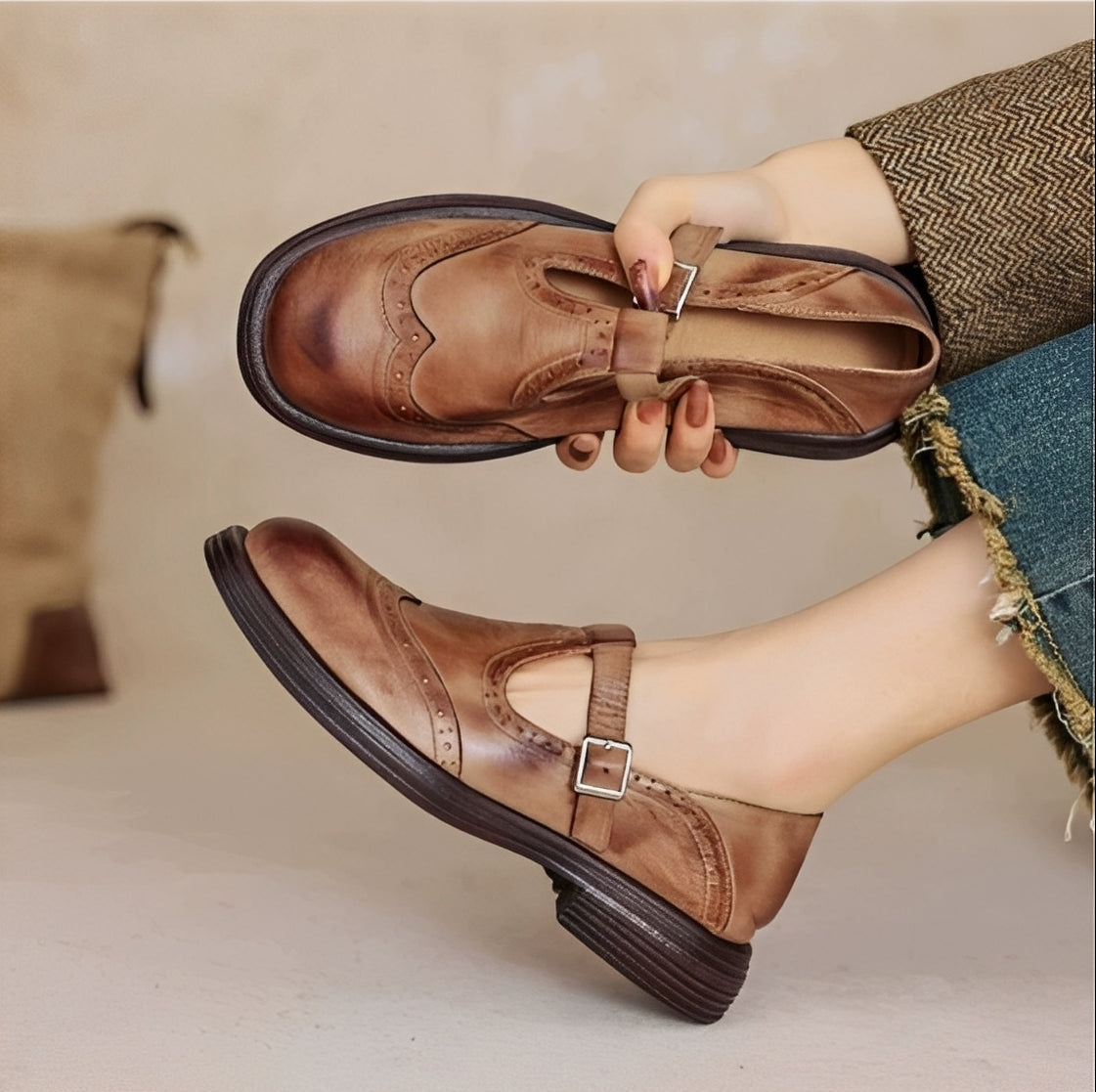 Erika - Dámské retro obuv z kvalitní kůže