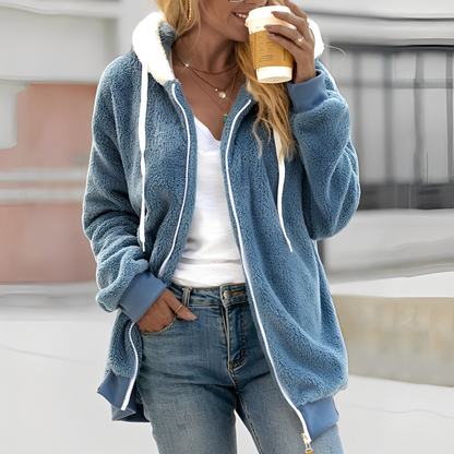 Rheanna - Dámská teplá fleecová bunda s kapucí