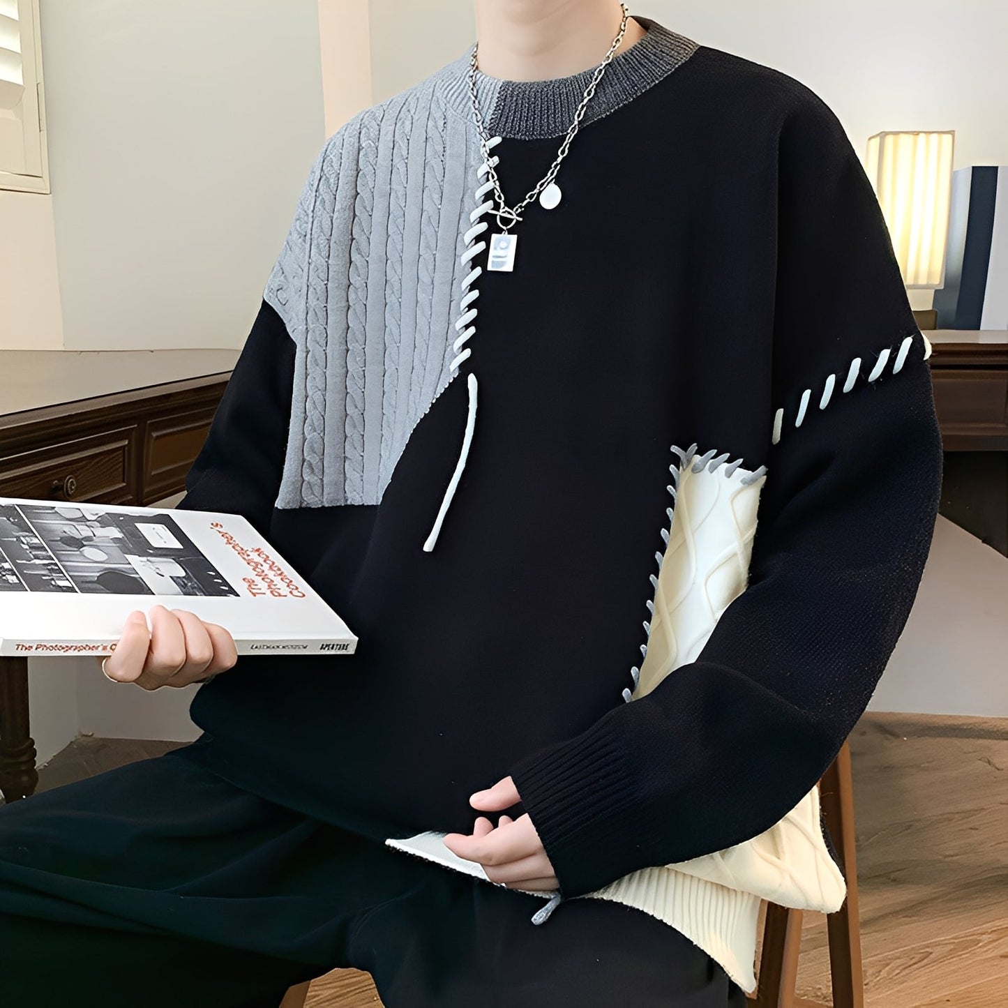 Carter - Elegantní a hřejivé patchworkové svetry pro muže