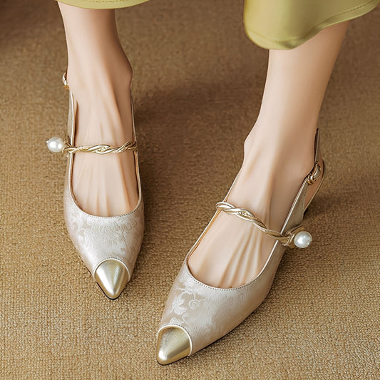 Maddie - Dámské elegantní sandály s úzkým podpatkem