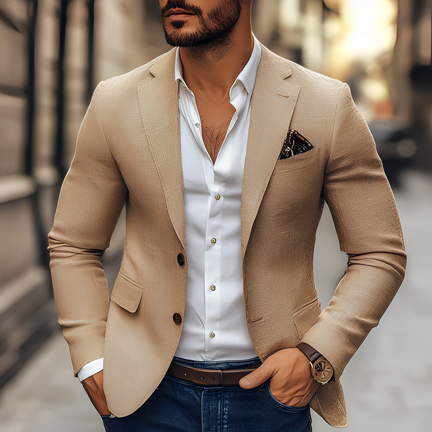 Abednego - Pánská neformální dvouknoflíková bunda