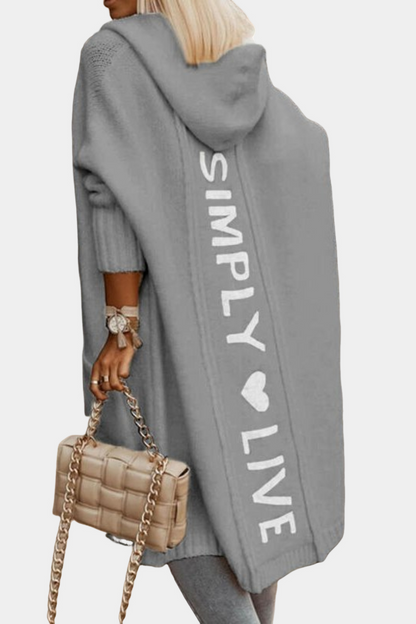 Melyssa - Pohodlná, volná, dlouhá dámská pletená bunda