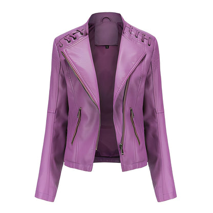 Narelle - Trendy, sleek short leather jacket for women