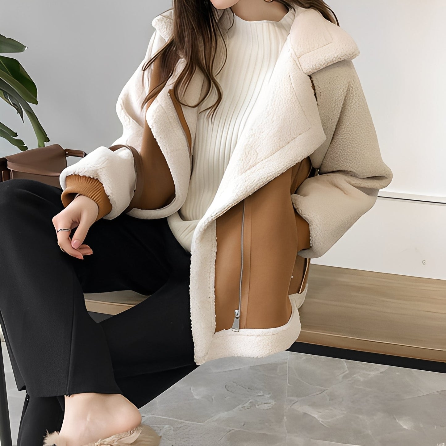 Lucienne - Oversize kabát z měkké umělé kožešiny pro ženy