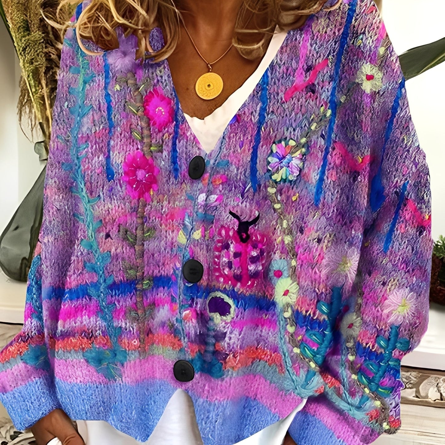 Daphné - Pohodlný a pestrý svetr pro ženy