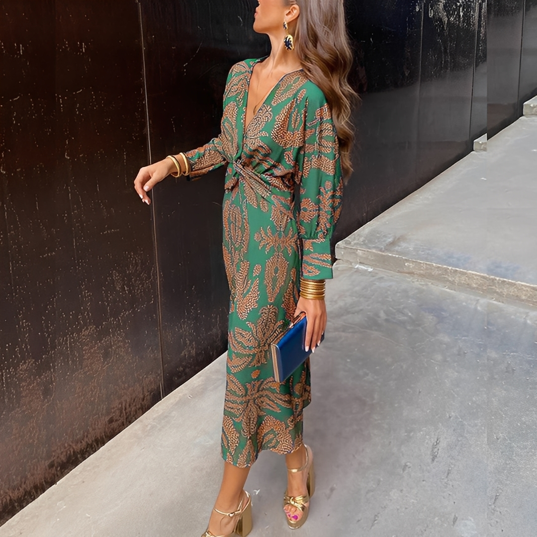 Louna - Šik šaty s výstřihem do V pro ženy