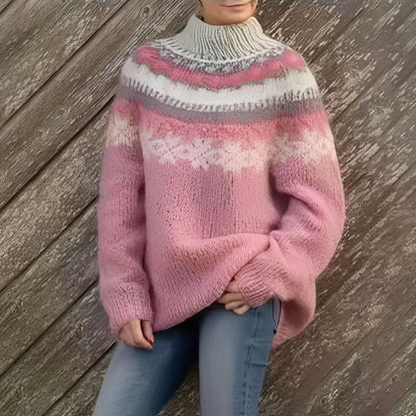 Manuela - Dámský svetr s severským vzorem na zimu