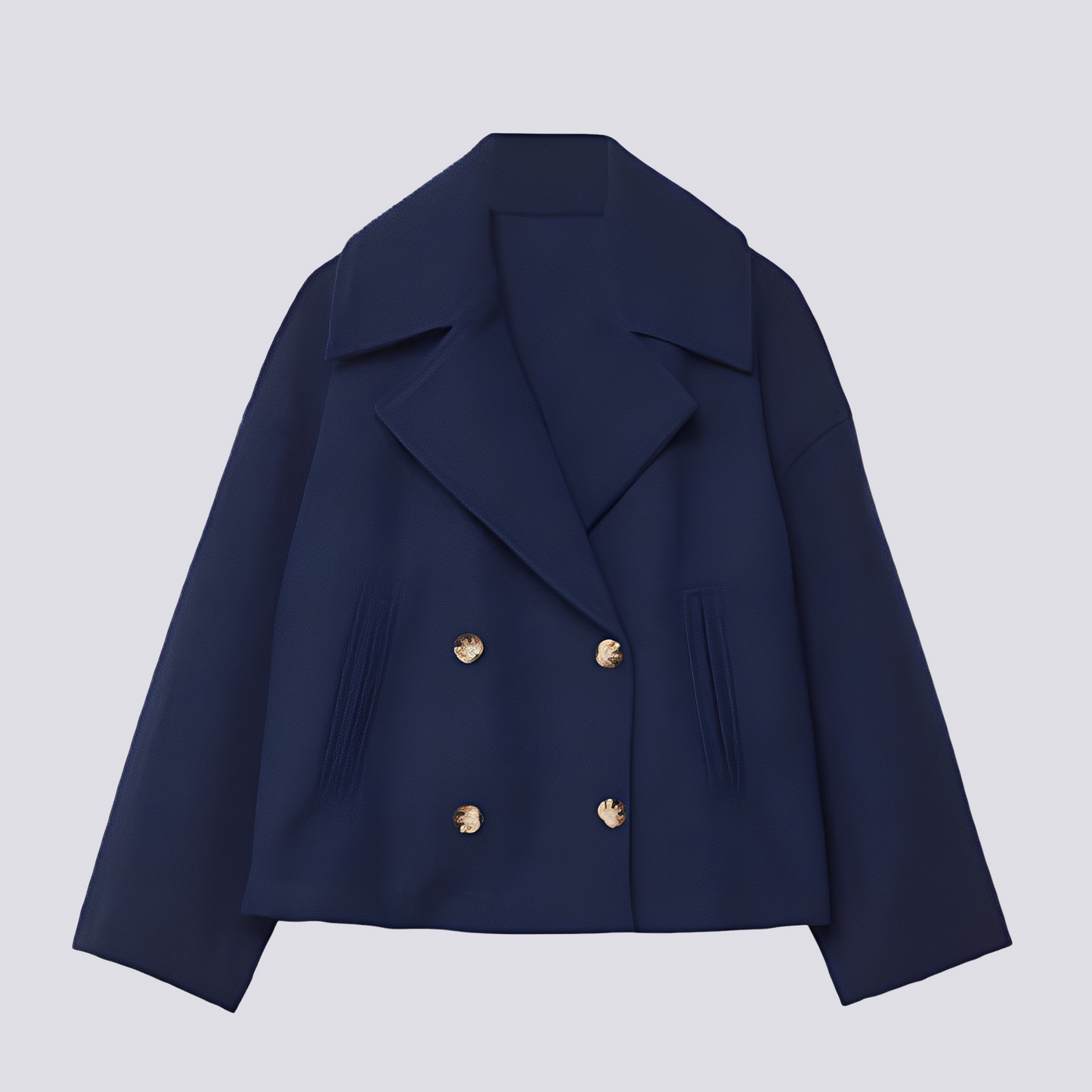 Bethney - Stylový krátký vlněný kabát s reverzním límcem pro ženy