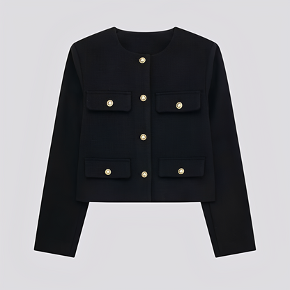 Emelia - Dámský elegantní krátký kabát s knoflíky