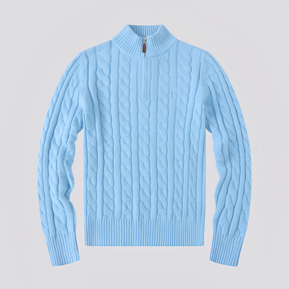 Jasper - Pánský elegantní svetr s polovičním zipem