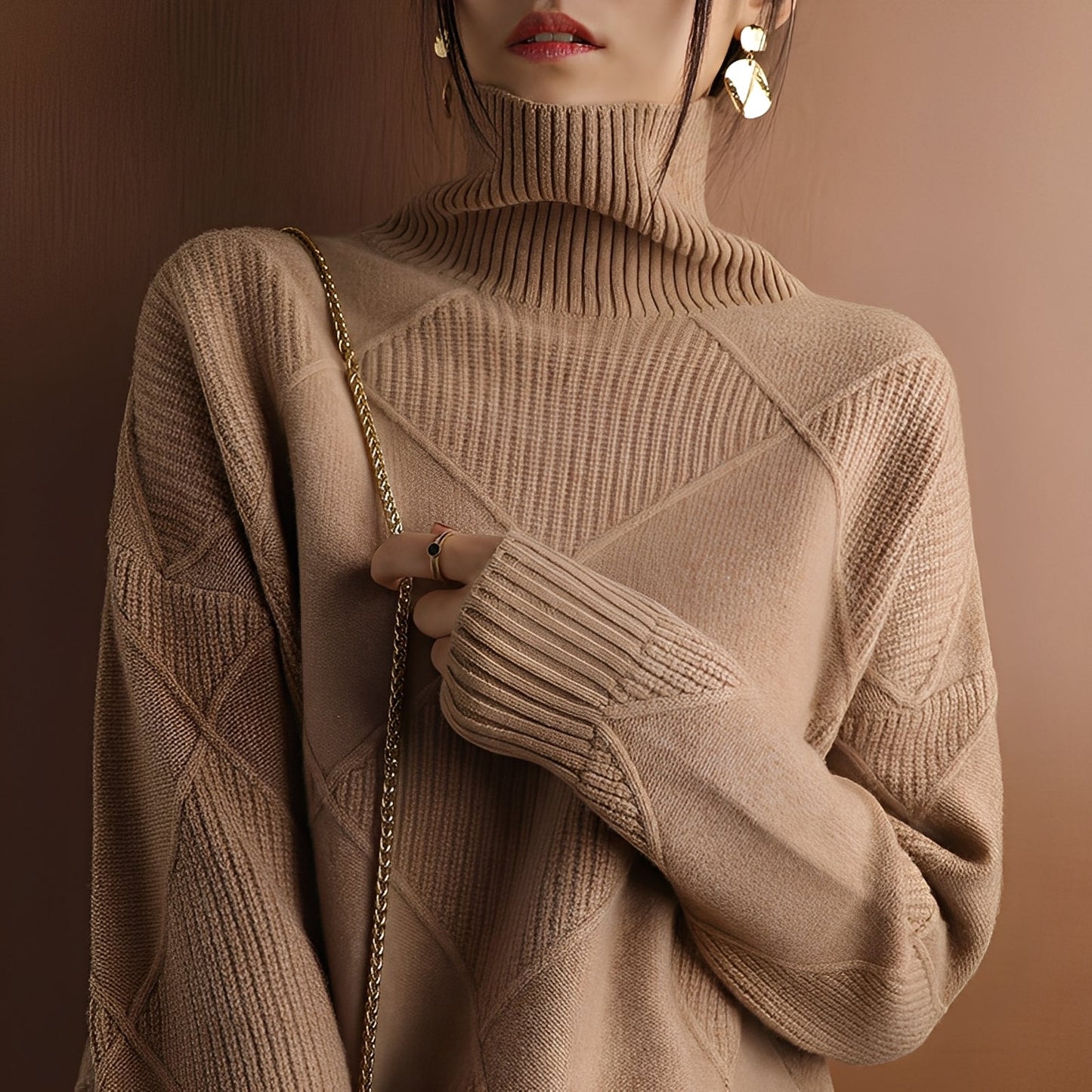 Mariette - Oversize zimní rolákový svetr pro ženy