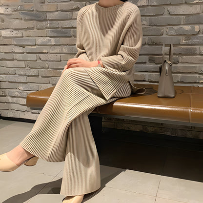 Christine - Pohodlný pletený svetr a kalhoty set pro ženy