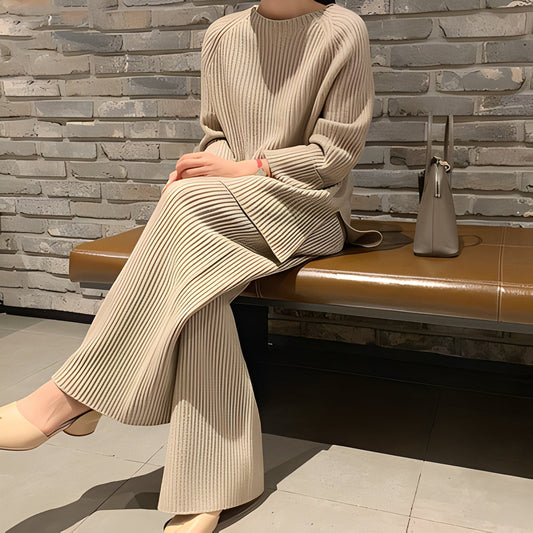 Christine - Pohodlný pletený svetr a kalhoty set pro ženy