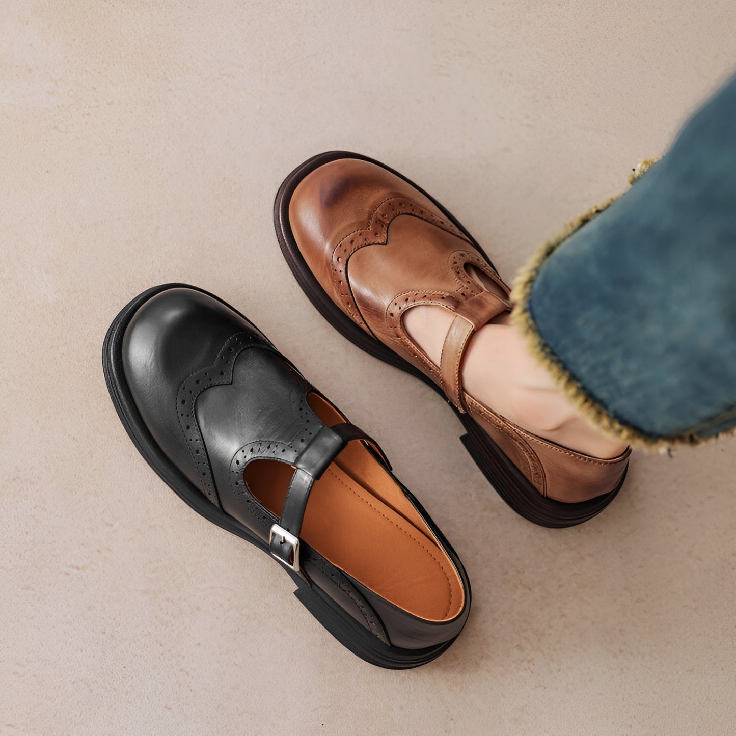 Erika - Dámské retro obuv z kvalitní kůže