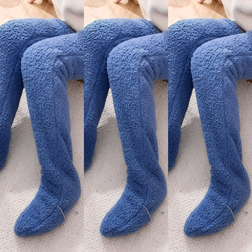 Camellia - Teplé, zimní nadkolenní ponožky pro ženy