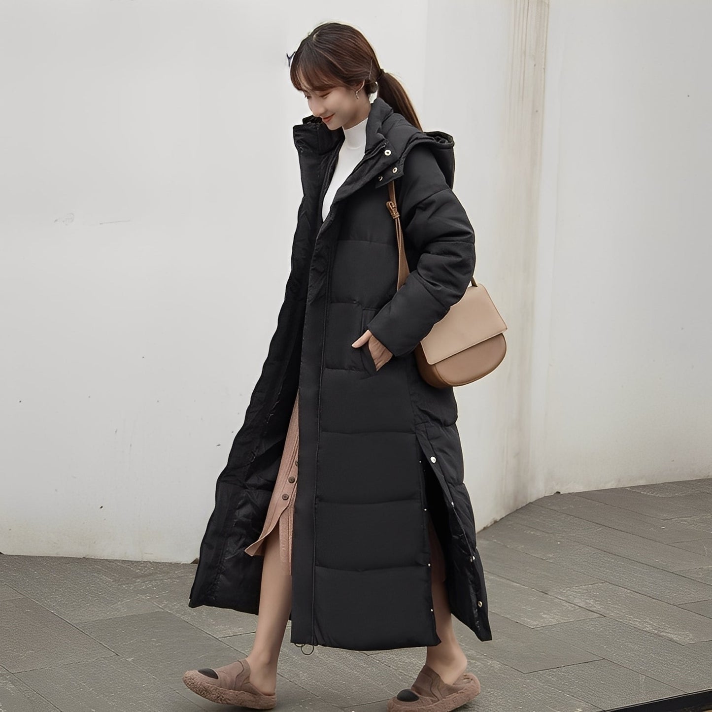 Maylis - Dámský dlouhý zimní prošívaný kabát