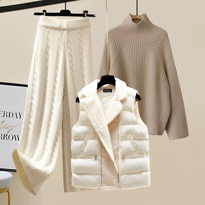 Lucie - Moderní 3dílné pletené sety pro ženy