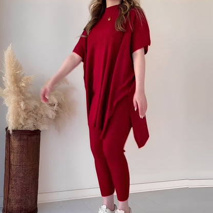 Roxanna - Komfortní, volně padnoucí dvoudílná pletená souprava pro ženy