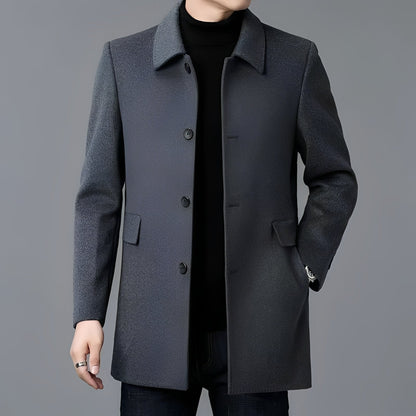 Jerry - Formální pánský jednoradový vlněný kabát