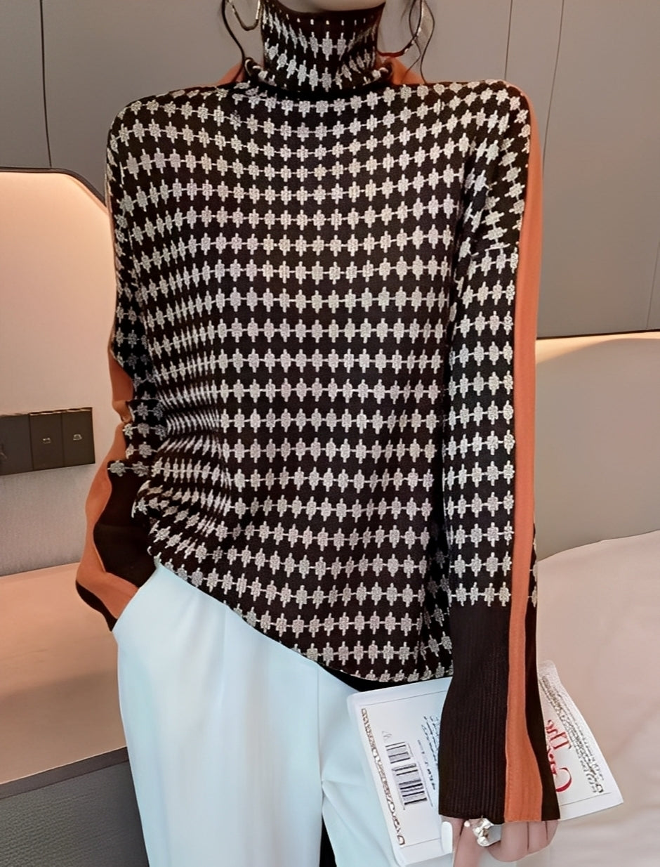 Bryony - Moderní pletený svetr s vysokým rolákem pro ženy