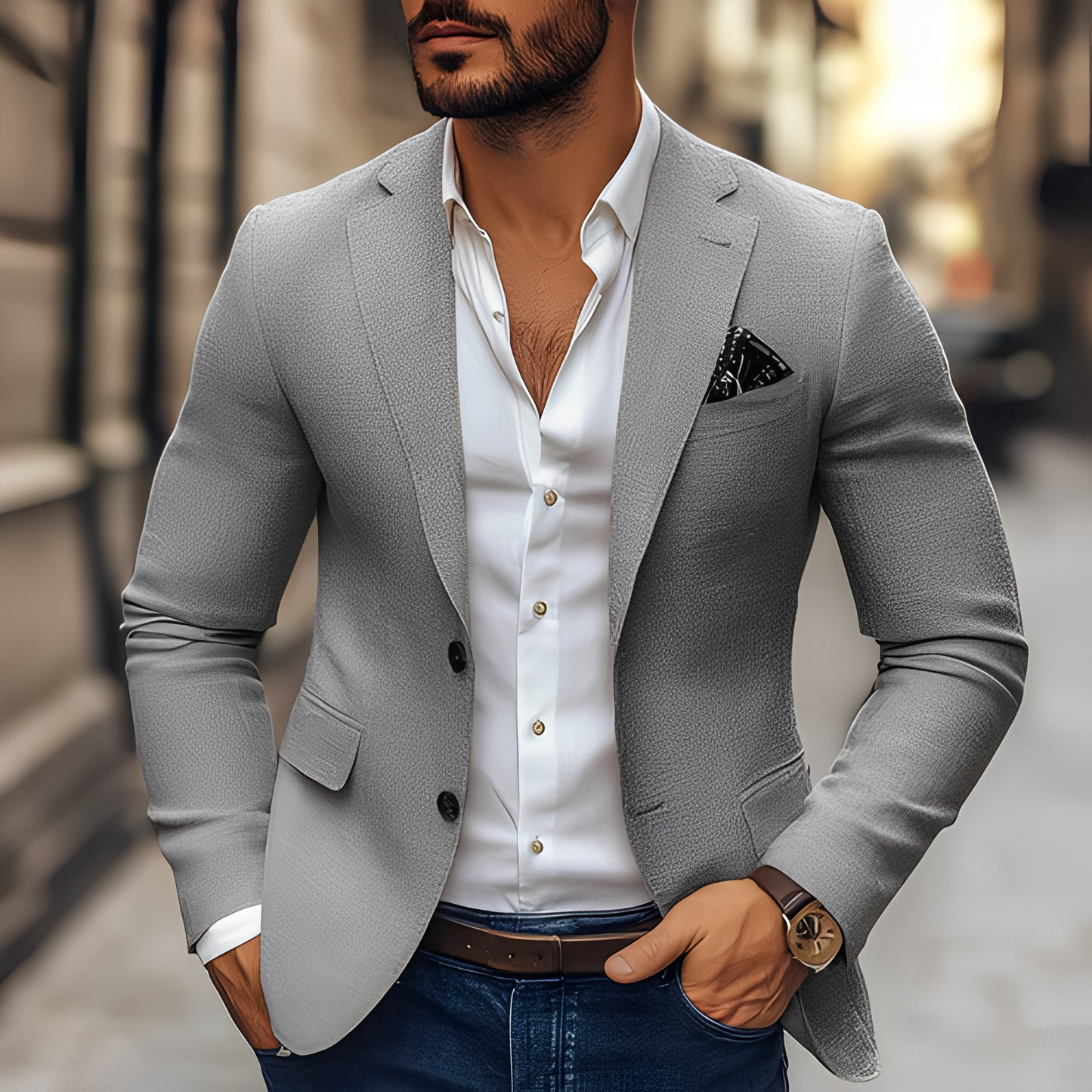 Abednego - Pánská neformální dvouknoflíková bunda