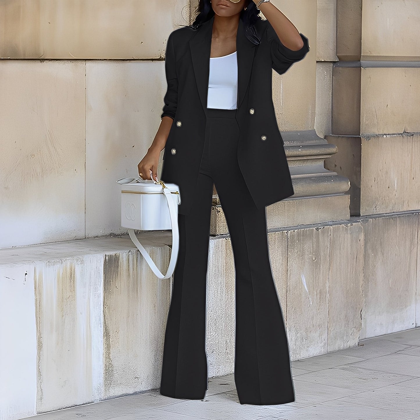 Mélanie - Dlouhé elegantní a formální sako pro ženy ve soupravě