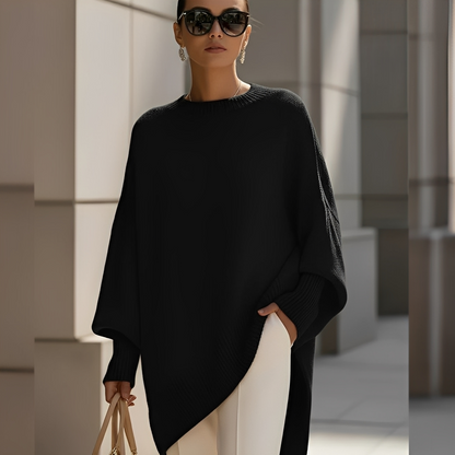 Sylvianne - Ženský oversize svetr s kulatým výstřihem