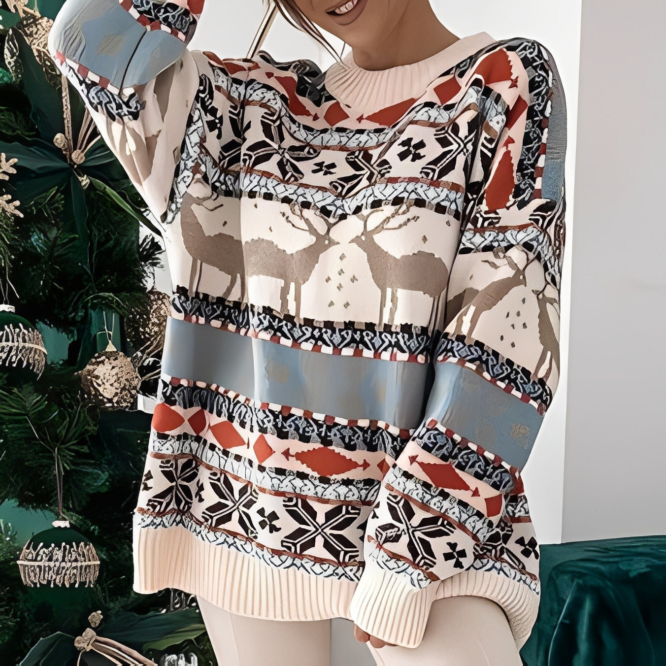 Rosemary - Stylový, hřejivý vánoční svetr pro ženy