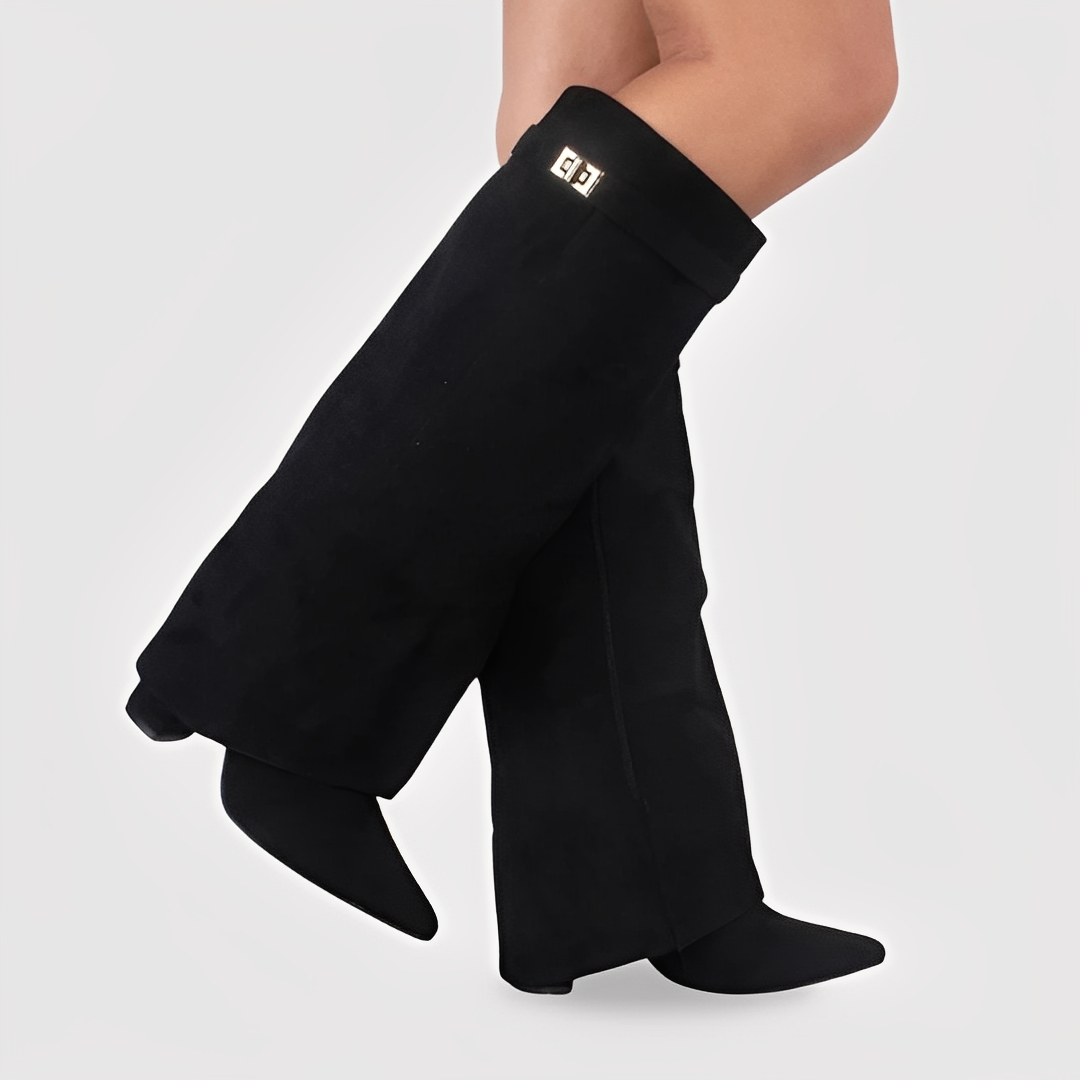 Linette - Dámské kožené boty s přezkou