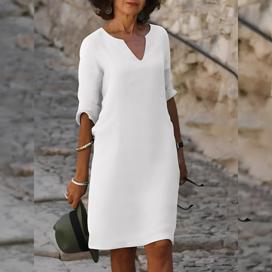 Guilaine - Elegantní dámské šaty s V výstřihem