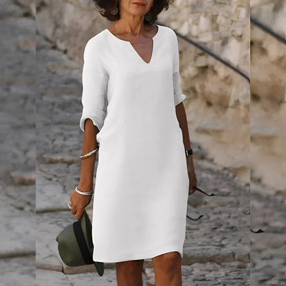 Guilaine - Elegantní dámské šaty s V výstřihem