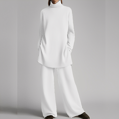 Mireille - Dámská zimní souprava s pleteným svetrem a kalhotami