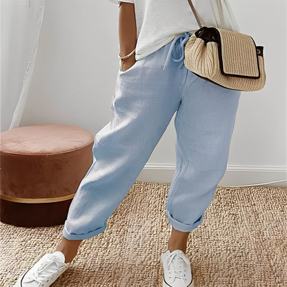 Jacinthe - Dámské pohodlné kalhoty s šňůrkou