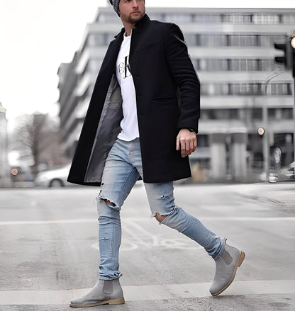 Cordell - Pohodlný dlouhý mužský vlněný kabát