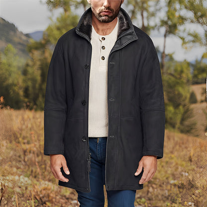 Eddie - Klasická semišová pánská bunda střední délky