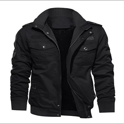 Gary - Men's stylish fleece jacket with pockets