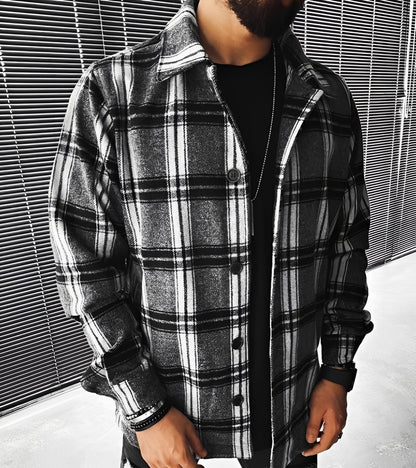 Eugene - Elegantní károvaná košile s dlouhým rukávem pro muže