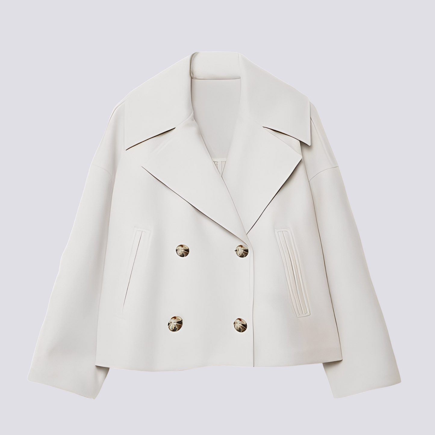 Bethney - Stylový krátký vlněný kabát s reverzním límcem pro ženy