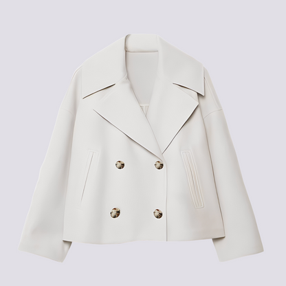 Bethney - Stylový krátký vlněný kabát s reverzním límcem pro ženy