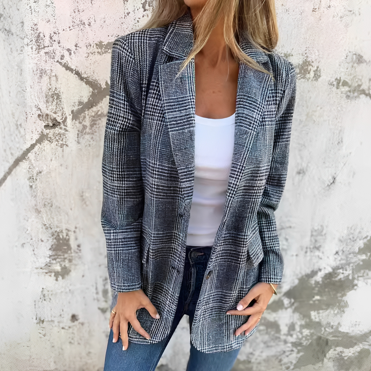Ellen - Dámské formální sako s kostičkovaným vzorem