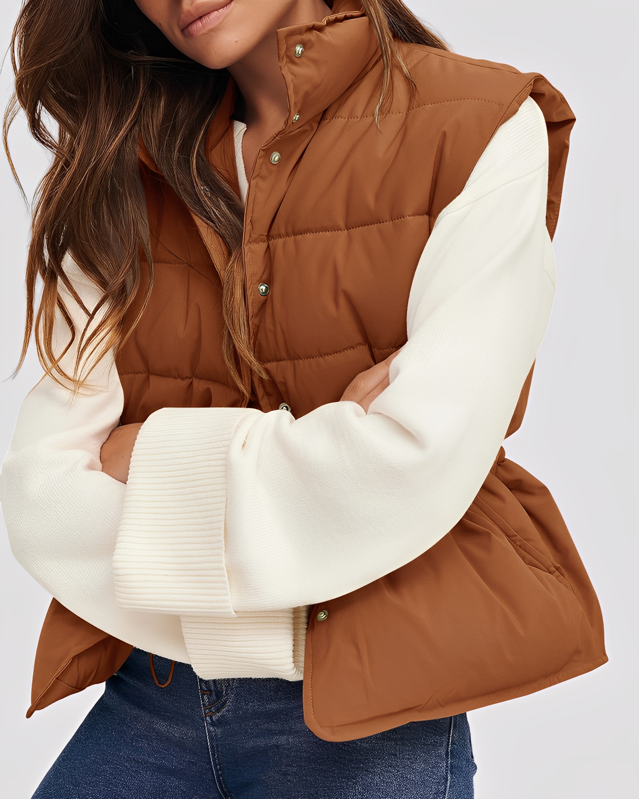 Aimee - Dámská vesta s pohodlným polstrováním a jednořadým designem