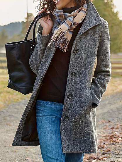 Jaclyn - Stylový, všestranný dámský kabát z tvídu