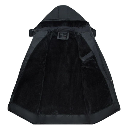 Hugo – Černý zimní kabát pro muže