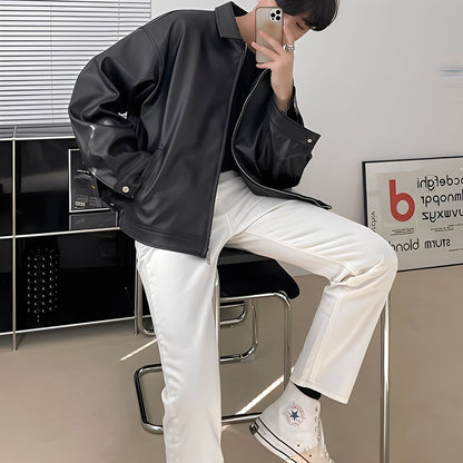 Russell - Stylová pánská velká kožená bomber bunda