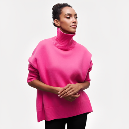 Margery - Dámský volný svetr s vysokým límcem